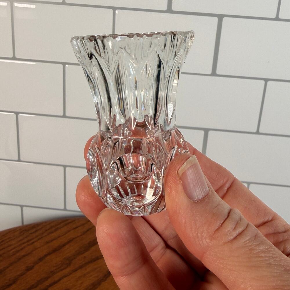 Vintage Princess House Heritage Crystal Toothpick Holder & Saucer Set